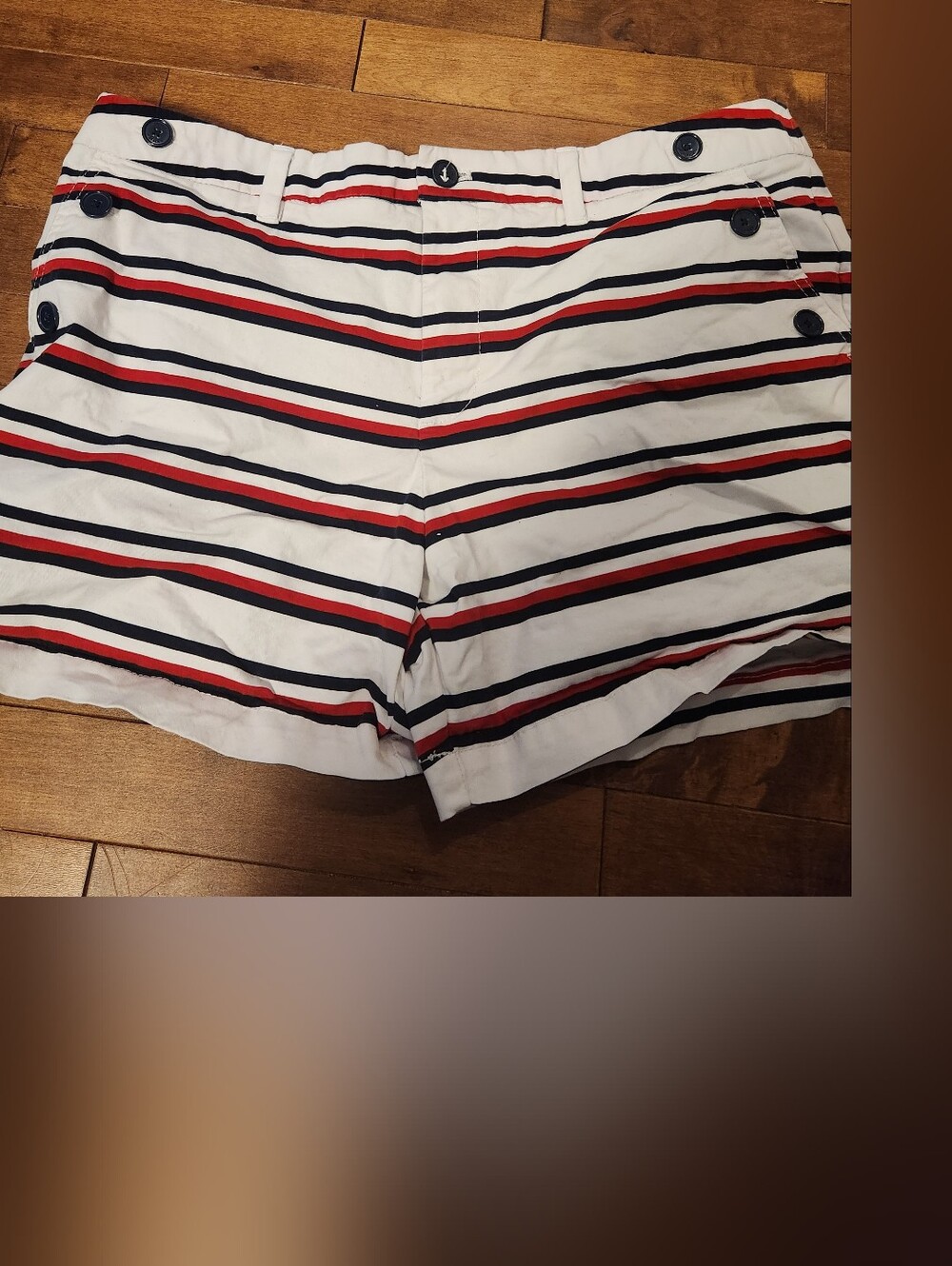 Tommy Hilfiger White Shorts with Red and Navy Stripes